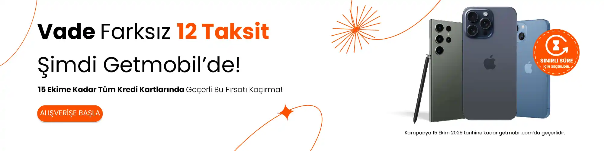 Vade Farksız 12 Taksit Fırsatı Başladı!