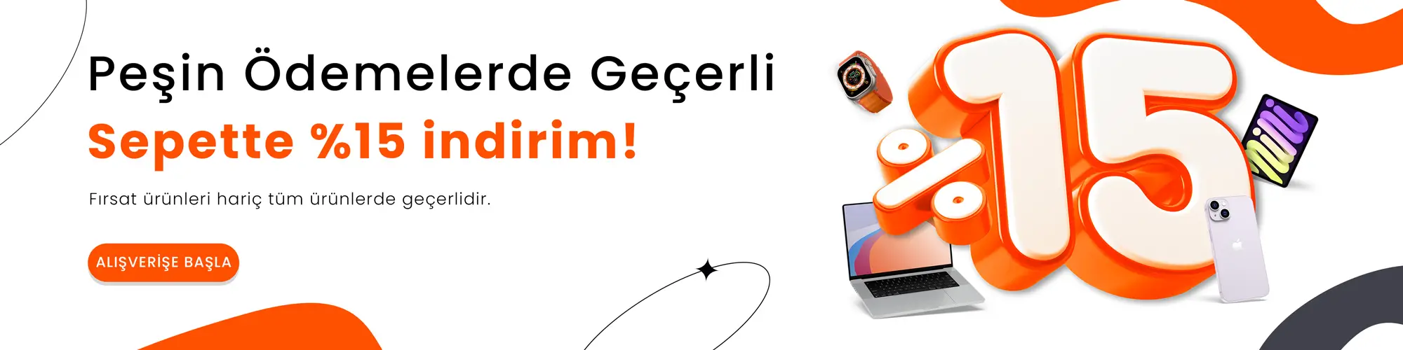 Tüm Ürünlerde %15 İndirim