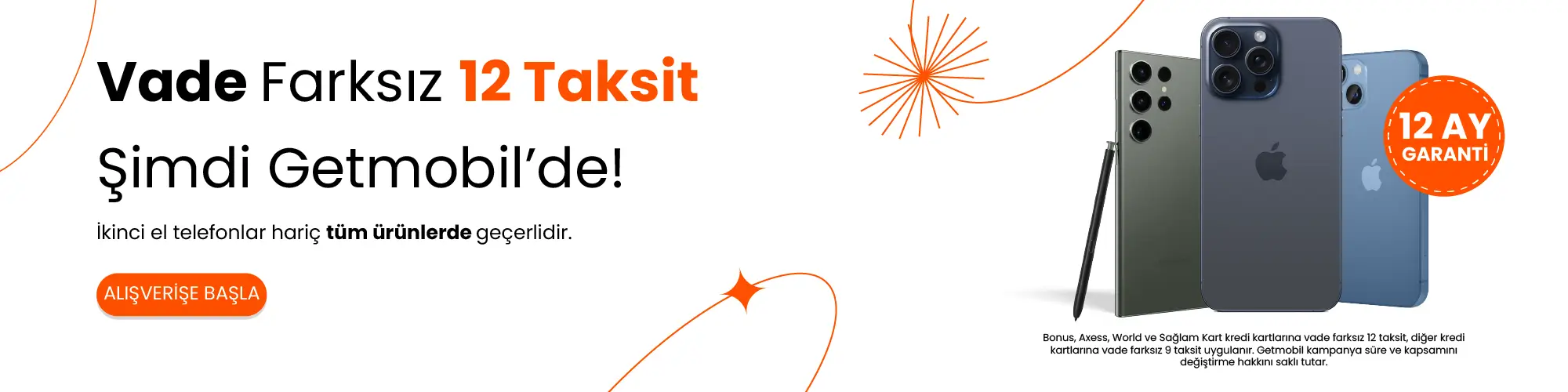 Vade Farksız 12 Taksit Fırsatı Başladı!