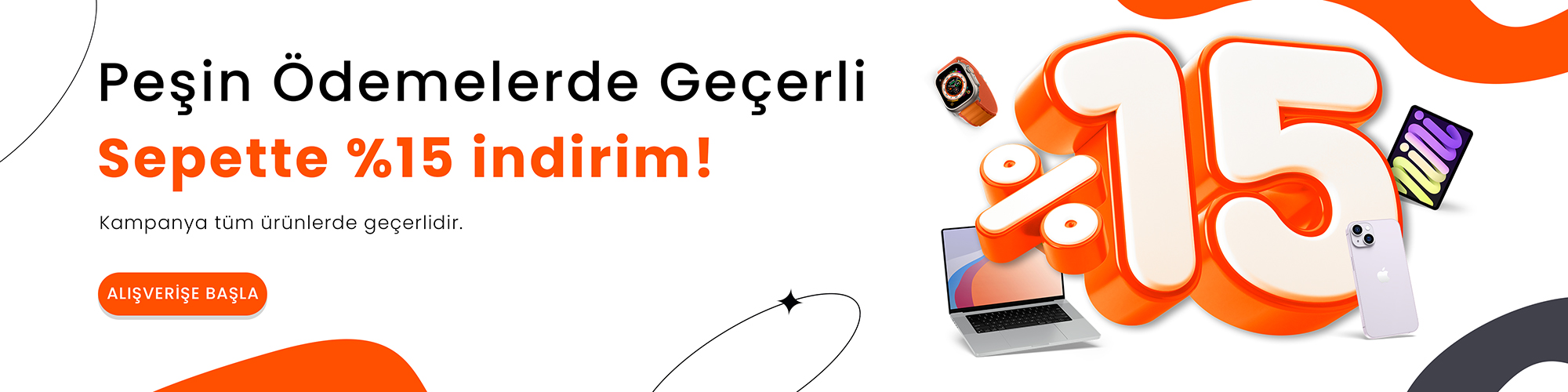 Tüm Ürünlerde %15 İndirim