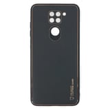 Nettech Xiaomi Redmi Note 9 Uyumlu Coco Leather Seri Arka Koruma Kılıf (Siyah) NT90567