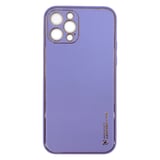 Nettech Apple iPhone 12 Pro Uyumlu Coco Leather Seri Arka Koruma Kılıf (Lila) NT87804