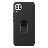 Nettech Huawei P40 Lite Uyumlu Leather Ring Nano Arka Koruma Kılıf (Siyah) NT83084