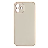 Nettech Apple iPhone 12 Uyumlu Coco Leather Seri Arka Koruma Kılıf (Gold) NT93574