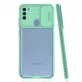 Nettech Samsung Galaxy A11 Uyumlu Platin Kamera Kızaklı Arka Koruma Kılıf (Su Yeşili) NT86665