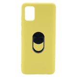 Nettech Samsung Galaxy A71 Uyumlu Leather Ring Nano Arka Koruma Kılıf (Sarı) NT82936