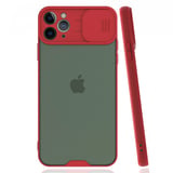 Nettech Apple iPhone 11 Pro Uyumlu Platin Kamera Kızaklı Arka Koruma Kılıf (Kırmızı) NT84730