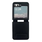 Nettech Samsung Galaxy Z Flip 5 Uyumlu Suni Deri Arka Koruma Kılıf (Siyah) NT104189