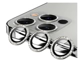 Nettech Apple iPhone 12 Pro Max Uyumlu Diamond Taşlı Model Kamera Cam Koruyucu (Gri) NT94611
