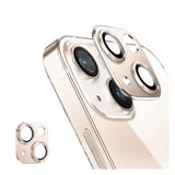 Nettech Apple iPhone 13 Uyumlu Metalik Seri Kamera Cam Koruyucu (Gold) NT92649