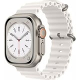 Nettech Apple Watch Seri 44/42 mm Uyumlu Silikon Kordon (Beyaz) NT108952