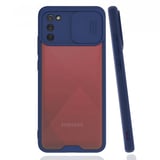 Nettech Samsung Galaxy A02S Uyumlu Platin Kamera Kızaklı Arka Koruma Kılıf (Lacivert) NT86778