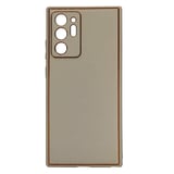 Nettech Samsung Galaxy Note 20 Ultra Uyumlu Coco Leather Seri Arka Koruma Kılıf (Gold) NT93479