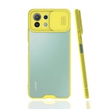Nettech Xiaomi Mi 11 Lite Uyumlu Platin Kamera Kızaklı Arka Koruma Kılıf (Sarı) NT86856