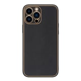 Nettech Apple iPhone 14 Pro Max Uyumlu Coco Leather Seri Arka Koruma Kılıf (Siyah) NT99757