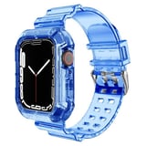 Nettech Apple Watch Seri 44/42 mm Uyumlu Kasa Korumalı Kordon (Mavi) NT110275