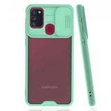 Nettech Samsung Galaxy M21 Uyumlu Platin Kamera Kızaklı Arka Koruma Kılıf (Su Yeşili) NT86695