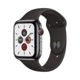 Apple Watch Series 5  Paslanmaz Çelik  44mm  Cellular  Gece yarısı