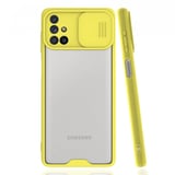 Nettech Samsung Galaxy M51 Uyumlu Platin Kamera Kızaklı Arka Koruma Kılıf (Sarı) NT86699