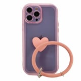 Nettech Apple iPhone 13 Pro Max Uyumlu Halka Bilekli Şeffaf Seri Arka Koruma Kılıf (Pembe) NT97235