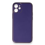 Nettech Apple iPhone 12 Uyumlu Coco Leather Seri Arka Koruma Kılıf (Mor) NT86055