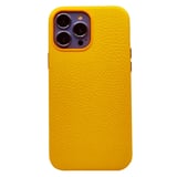 Nettech Apple iPhone 13 Pro Max Uyumlu Suni Deri Arka Koruma Kılıf (Sarı) NT96374