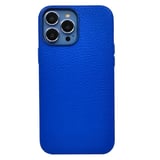 Nettech Apple iPhone 12 Pro Max Uyumlu Suni Deri Arka Koruma Kılıf (Mavi) NT96361