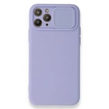 Nettech Apple iPhone 12 Pro Uyumlu Kızaklı Kamera Korumalı Arka Koruma Kılıf (Lila) NT84542