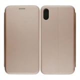 Nettech Apple iPhone XS Max Uyumlu Lüx Seri Kapaklı Kılıf (Rose Gold) VR18174