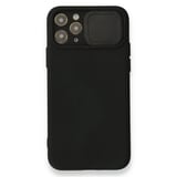 Nettech Apple iPhone 12 Pro Uyumlu Kızaklı Kamera Korumalı Arka Koruma Kılıf (Siyah) NT86075