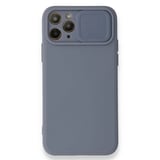 Nettech Apple iPhone 11 Pro Uyumlu Kızaklı Kamera Korumalı Arka Koruma Kılıf (Gri) NT87123