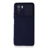 Nettech Xiaomi Poco F3 Uyumlu Kızaklı Kamera Korumalı Arka Koruma Kılıf (Lacivert) NT87182
