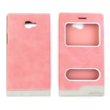 Nettech Samsung Galaxy G570 J5 Prime Uyumlu Pencereli Kapaklı Kılıf (Rose Gold) VR1117
