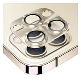 Nettech Apple iPhone 12 Pro Max Uyumlu Metalik Seri Kamera Cam Koruyucu (Gold) NT90381