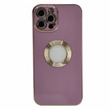 Nettech Apple iPhone 12 Pro Max Uyumlu Halkalı Logo Seri Arka Koruma Kılıf (Pembe) NT97156
