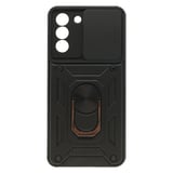 Nettech Samsung Galaxy S21 Plus Uyumlu Kızaklı Panzer Seri Arka Koruma Kılıf (Siyah) NT86215