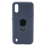 Nettech Samsung Galaxy A01 Uyumlu Leather Ring Nano Arka Koruma Kılıf (Lacivert) NT82914