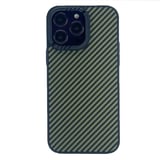 Nettech Apple iPhone 14 Pro Uyumlu Metal Kamera Çerçeveli Magsafe Karbon Fiber Arka Koruma Kılıf (Yeşil) NT101993