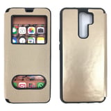 Nettech Xiaomi Mi 9 Uyumlu Pencereli Kapaklı Kılıf (Gold) NT84481