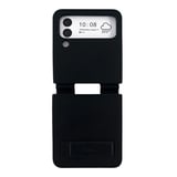 Nettech Samsung Galaxy Z Flip 4 Uyumlu Suni Deri Arka Koruma Kılıf (Siyah) NT104167