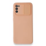 Nettech Samsung Galaxy A02S Uyumlu Kızaklı Kamera Korumalı Arka Koruma Kılıf (Pembe) NT87202