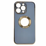 Nettech Apple iPhone 13 Pro Uyumlu Halkalı Logo Seri Arka Koruma Kılıf (Mavi) NT97166