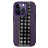 Nettech Apple iPhone 13 Pro Uyumlu Taşlı Deri Seri Arka Koruma Kılıf (Mor) NT101470