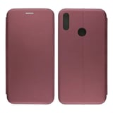 Nettech Huawei Y7 2019 Uyumlu Lüx Seri Kapaklı Kılıf (Mürdüm) VR18255