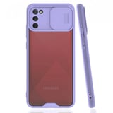 Nettech Samsung Galaxy A02S Uyumlu Platin Kamera Kızaklı Arka Koruma Kılıf (Lila) NT85917