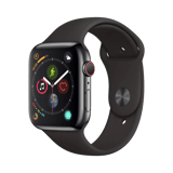 Apple Watch Series 4  Paslanmaz Çelik  44mm  Cellular  Gece yarısı