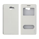 Nettech Samsung Galaxy G570 J5 Prime Uyumlu Pencereli Kapaklı Kılıf (Beyaz) VR1114
