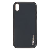 Nettech Apple iPhone XR Uyumlu Coco Leather Seri Arka Koruma Kılıf (Siyah) NT90417