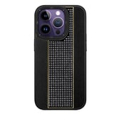 Nettech Apple iPhone 13 Pro Uyumlu Taşlı Deri Seri Arka Koruma Kılıf (Siyah) NT101469