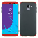 Nettech Samsung Galaxy J600 J6 Uyumlu Ön Arka Koruma Arka Koruma Kılıf (Kırmızı) VR11024